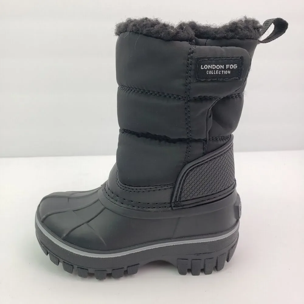 London Fog Collection Baby Toddler Size 5 Black Pull On Warm Winter Snow Boots